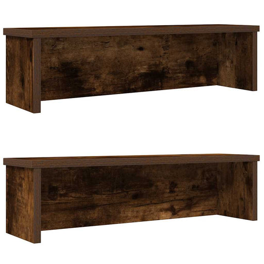 Keukenrekken stapelbaar 2 st 50x15x16 cm gerookt eikenkleurig