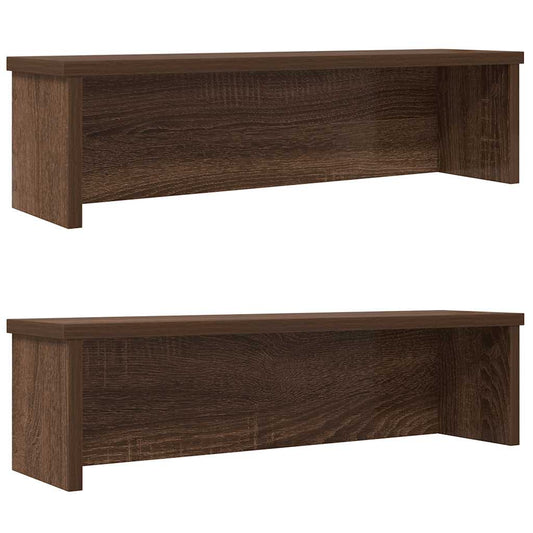 Keukenrekken stapelbaar 2 st 50x15x16 cm bruin eikenkleur