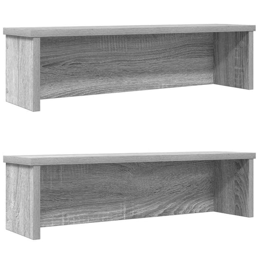 Keukenrekken stapelbaar 2 st 60x15x16 cm grijs sonoma eiken