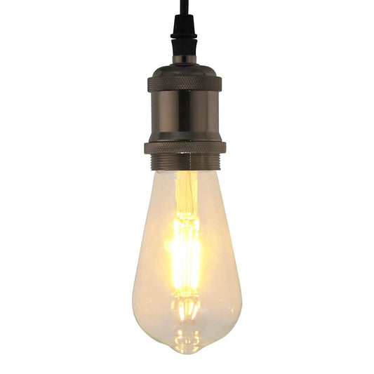 Lamphouders 2 st glanzend zwart E27