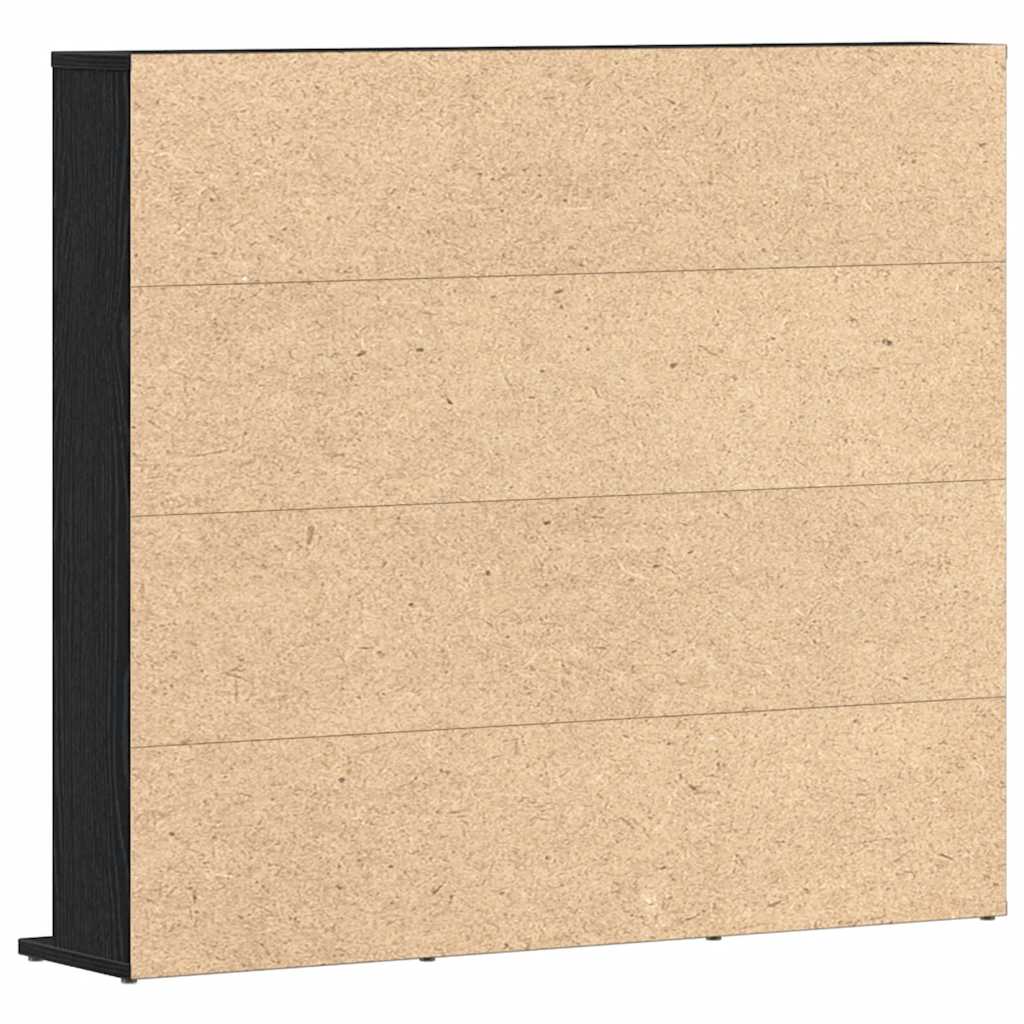 CD-kast 100,5x23x89,5 cm bewerkt hout zwart eikenkleurig