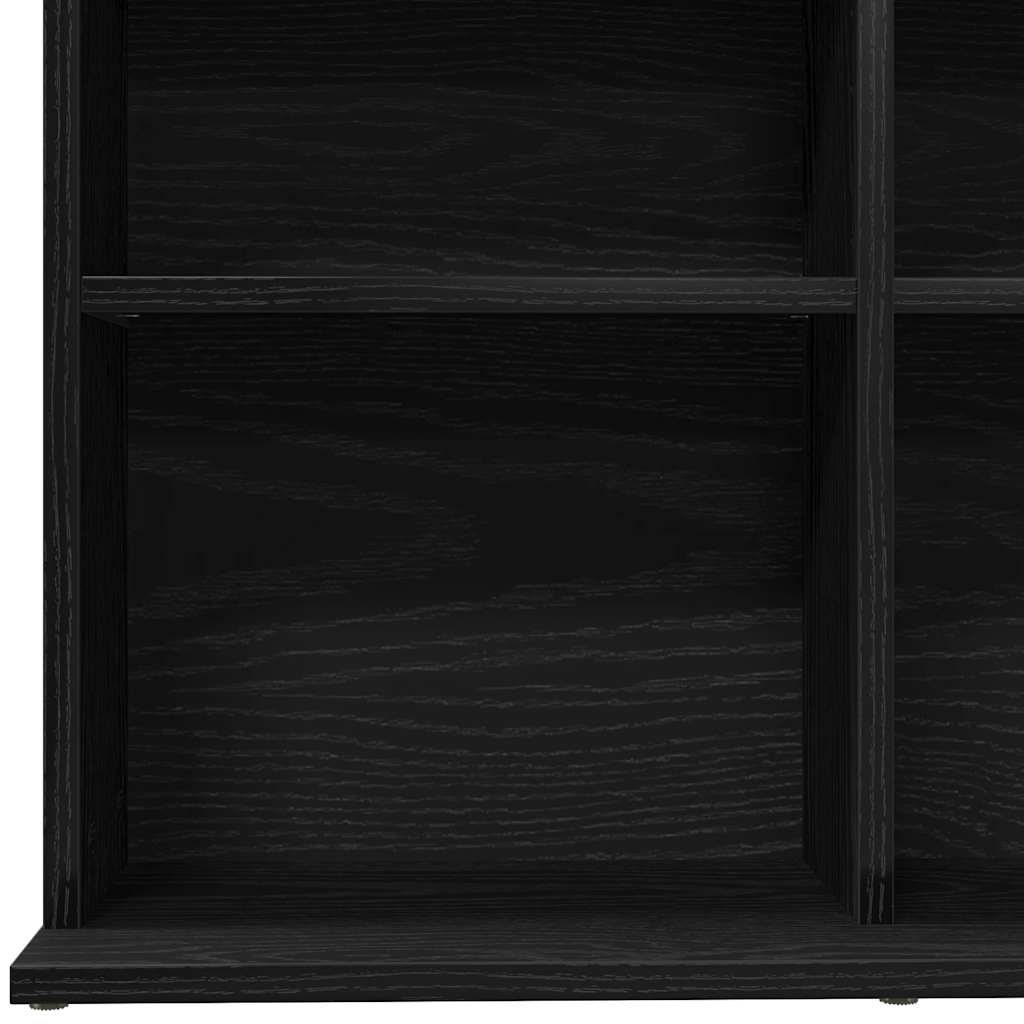 CD-kast 100,5x23x89,5 cm bewerkt hout zwart eikenkleurig