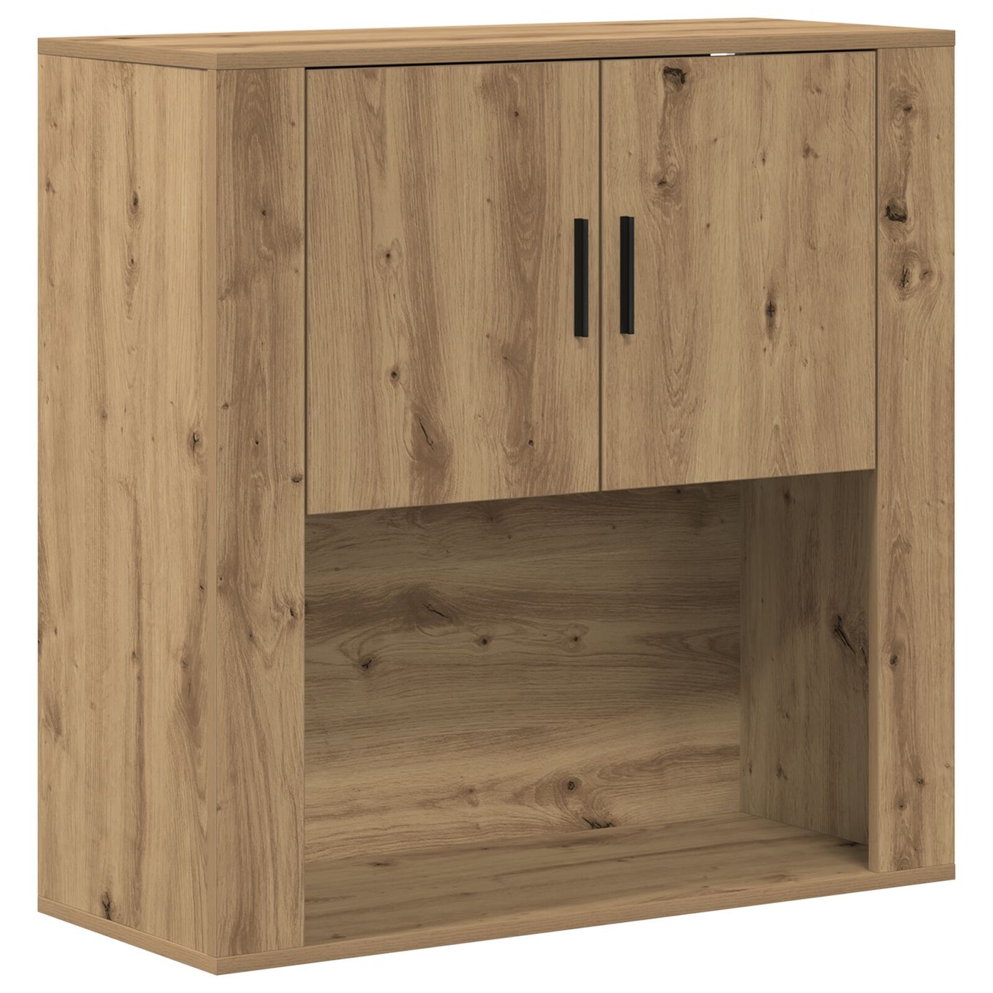 Wandkast 80x33x80 cm bewerkt hout artisanaal eiken