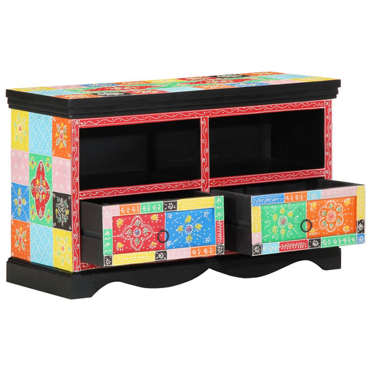 Tv-meubel 80x35x50 cm massief mangohout meerkleurig