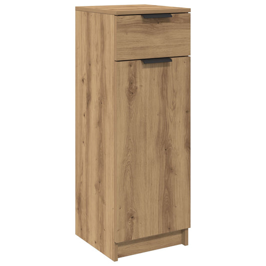 Badkamerkast 32x34x90 cm bewerkt hout artisanaal eikenkleurig