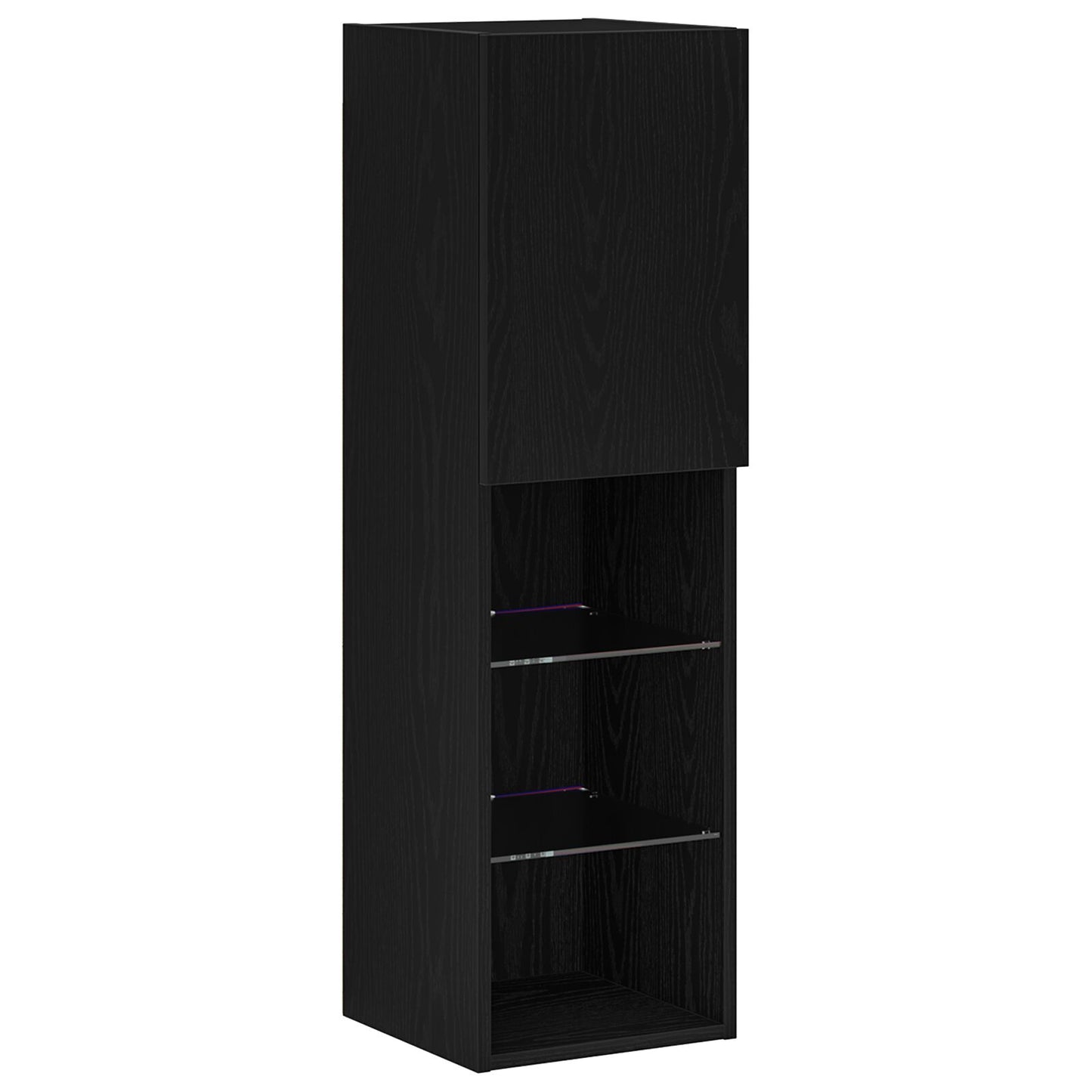 Tv-meubel met LED 30,5x30x102 cm bewerkt hout zwart eikenkleur